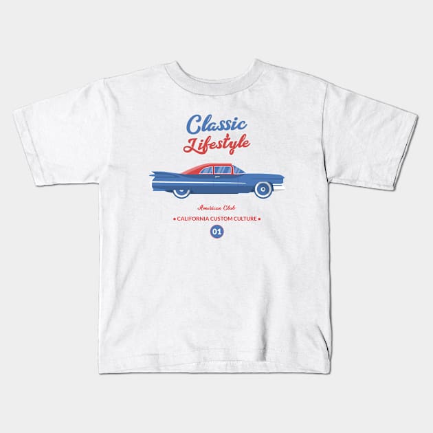 Classic Cars Vintage Car Car Show Kids T-Shirt by Tip Top Tee's